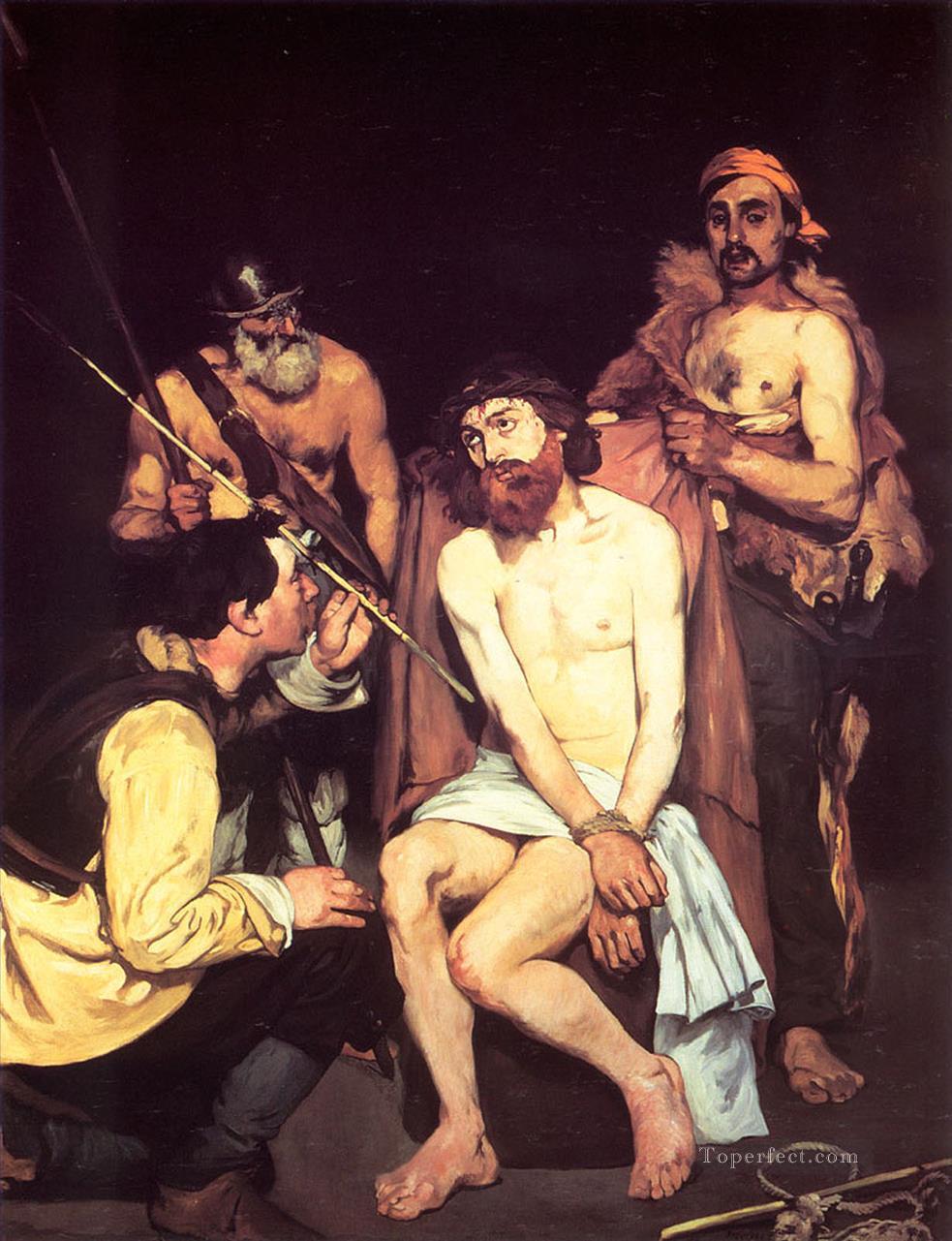 Jésus se moque des soldats Édouard Manet Religieuse Christianisme Peintures à l'huile
